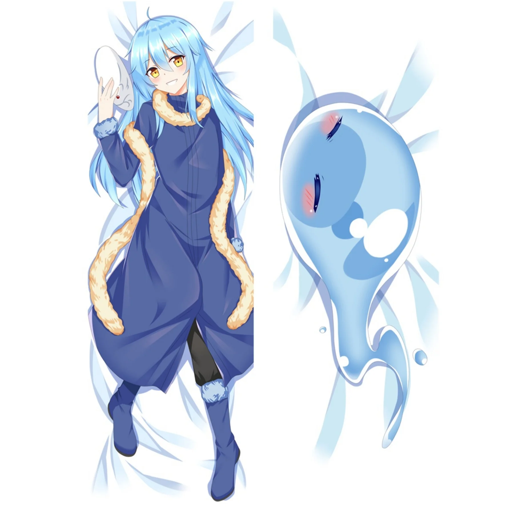 

Flyshun Rimuru Tempest Anime Pillowcase Hugging Pillow Double-Sided Printed Game Pillow Case Cover multi-size Peach Skin/2WAY