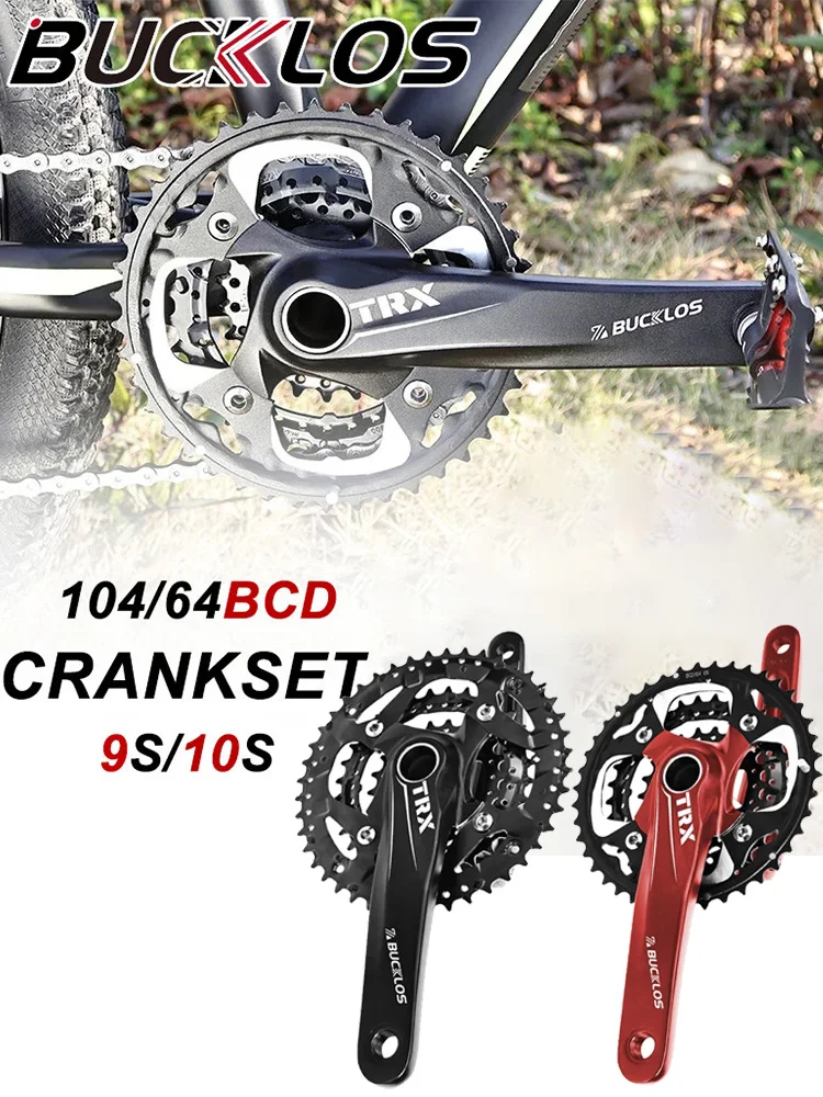 AliExpress BUCKLOS 104/64BCD Bicycle Bicycle Crankset 3*9S 3*10S MTB Crankset 170mm Bicycle Integrated Crank Arm Triple Speed MTB Chainring