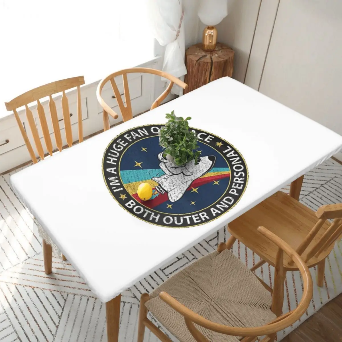 Huge Fan Of Space Both Outer And Personal Custom Rectangular Tablecloth Oilproof Table Cover for Dining Events Table Cloth