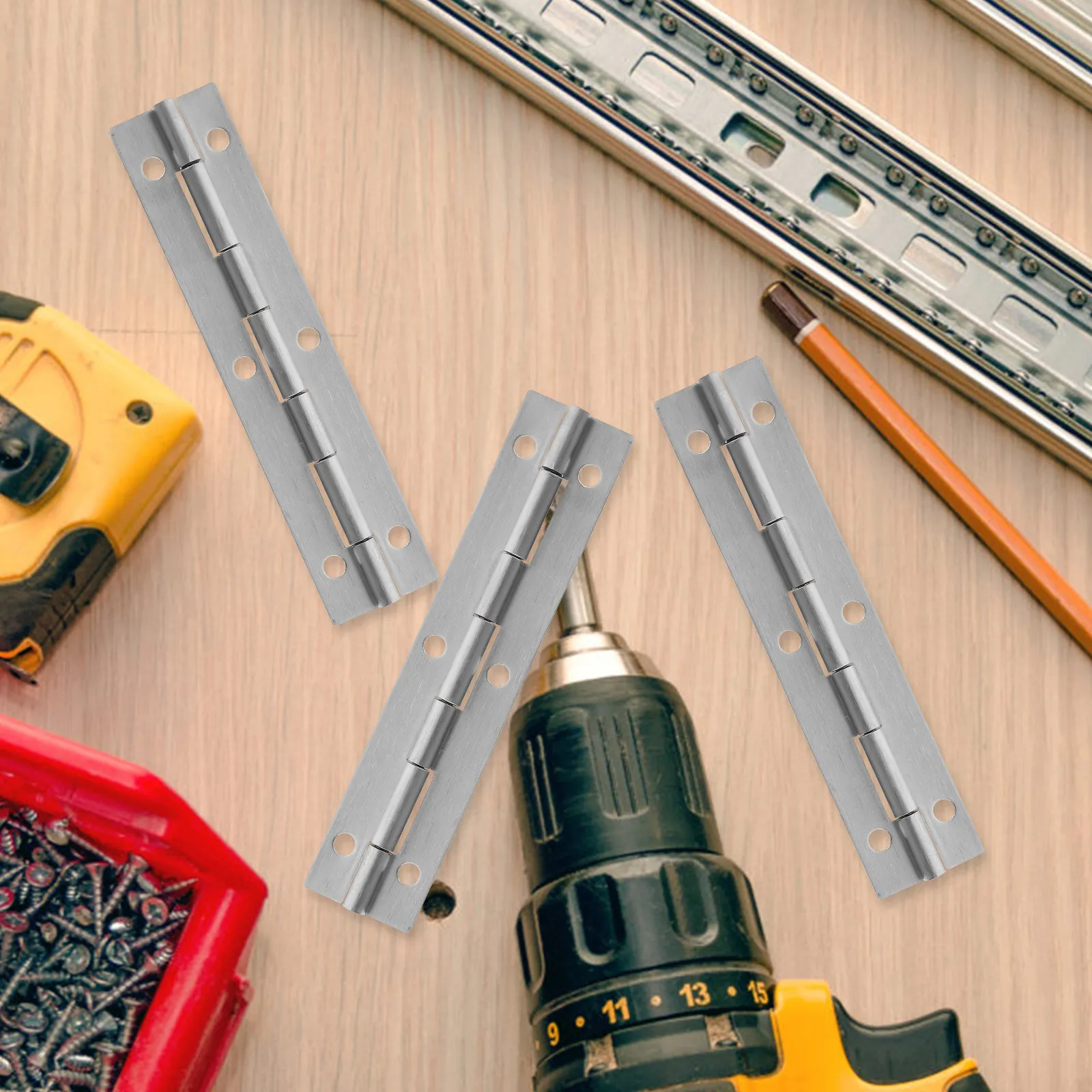 Heavy Duty Piano Hinge Stainless Steel Long Continuous Support Smooth Pivot Movement Cabinet Toolbox Piano Hinge