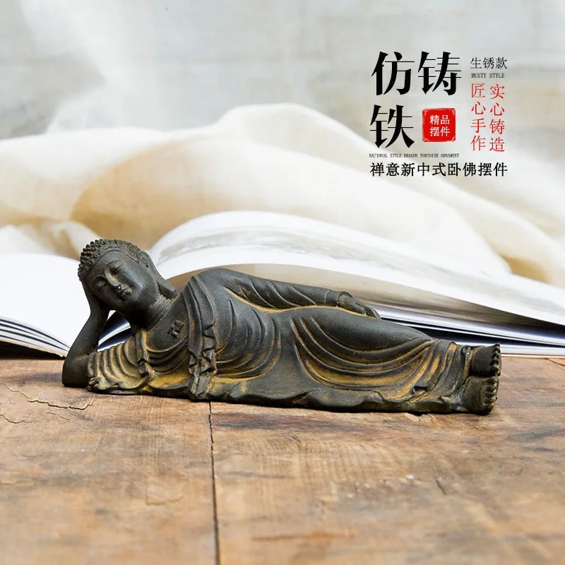 New Chinese Style Buddha Statue Handmade Craft Song Dynasty Aesthetics Decor for Tea Table Living Room Desktop Ornament