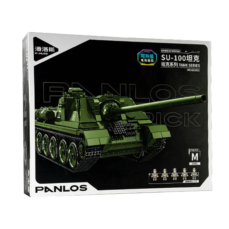 IN STOCK Panlos 632002 Remote Control SU-100 Tank Destroyer Building Blocks Bricks Assembling Children's Toys Christmas Gift Set