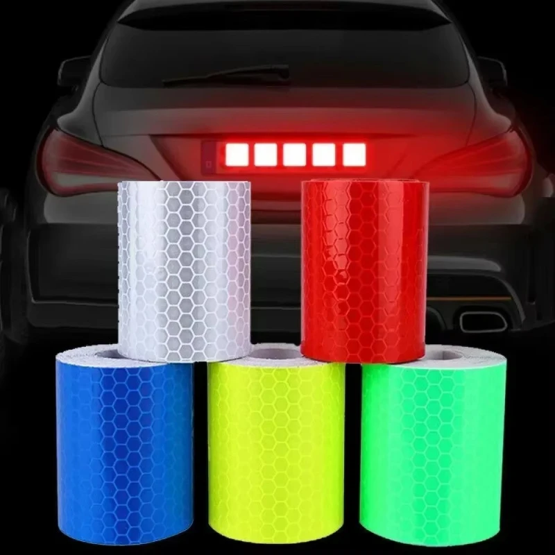 1/2/3pcs Reflective Car Stickers Waterproof Self-Adhesive Safety Warning Tape Strong Adhesive Reflectors Conspicuity Strip