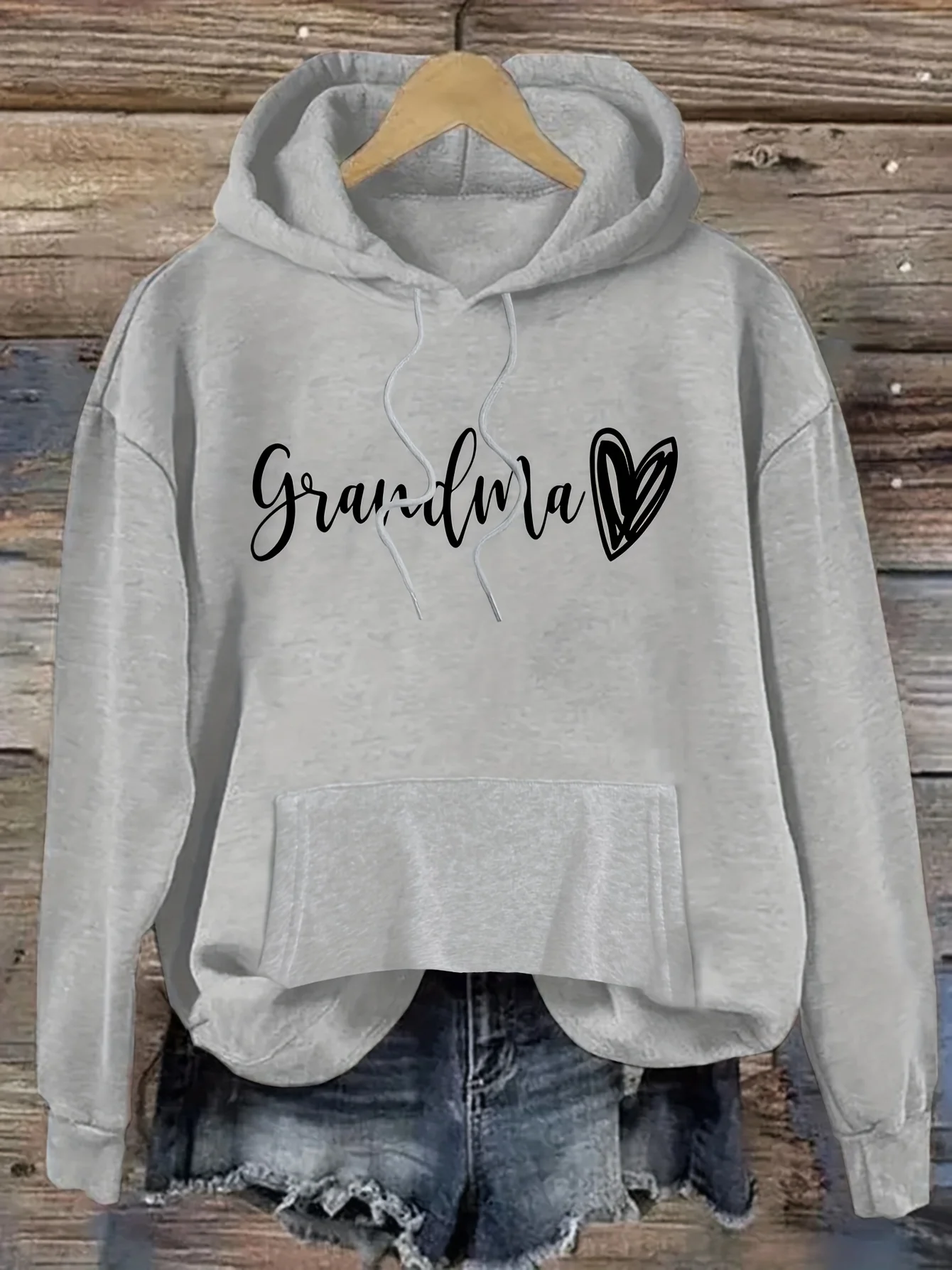 Women's Casual Fashion Loose Letter Heart Print Hoodie