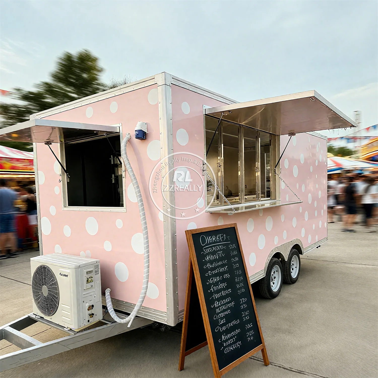 

Customized Pizza Fast Food Trailer Mobile Kitchen Concession Ice Cream Coffee Kiosk Street Food Truck For Sale