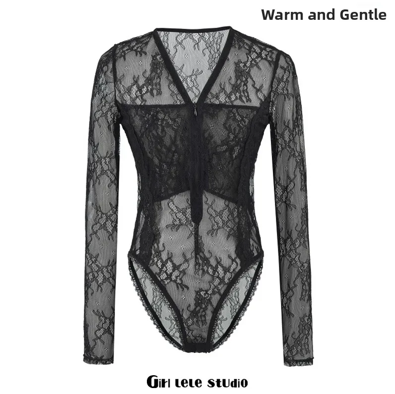 بدلة التخسيس قطعة واحدة مثير فتاة أمريكية Sle الدانتيل طويلة Sve انظر صعبة سستة عالية الخصر ort السراويل الربيع Faion