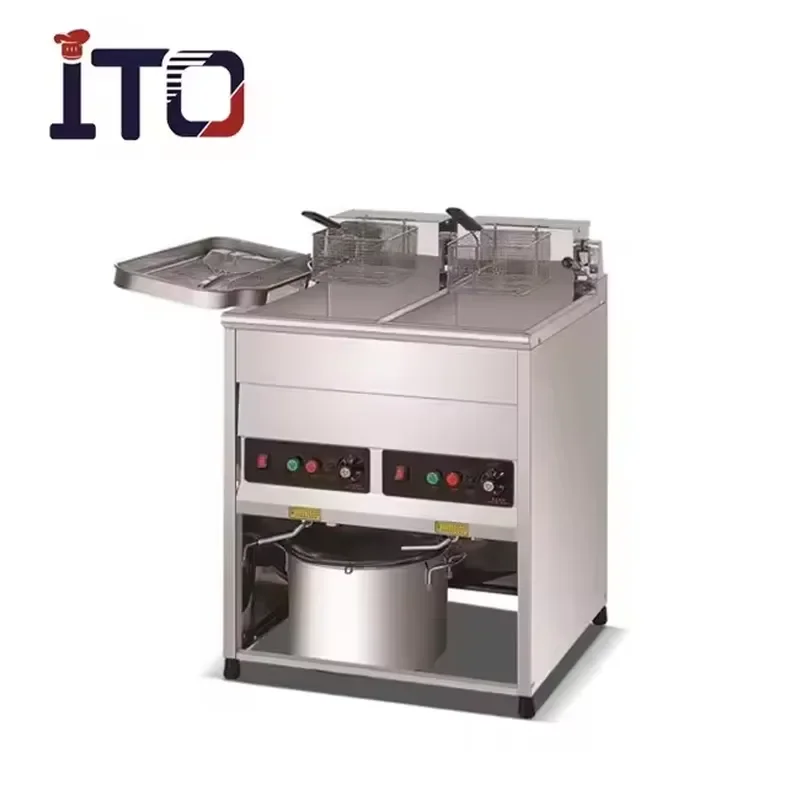 Commercial Deep Fryer Large Capacity Electric Catering Equipment with Filtration Bucket for Restaurant Kitchen Food Cooking