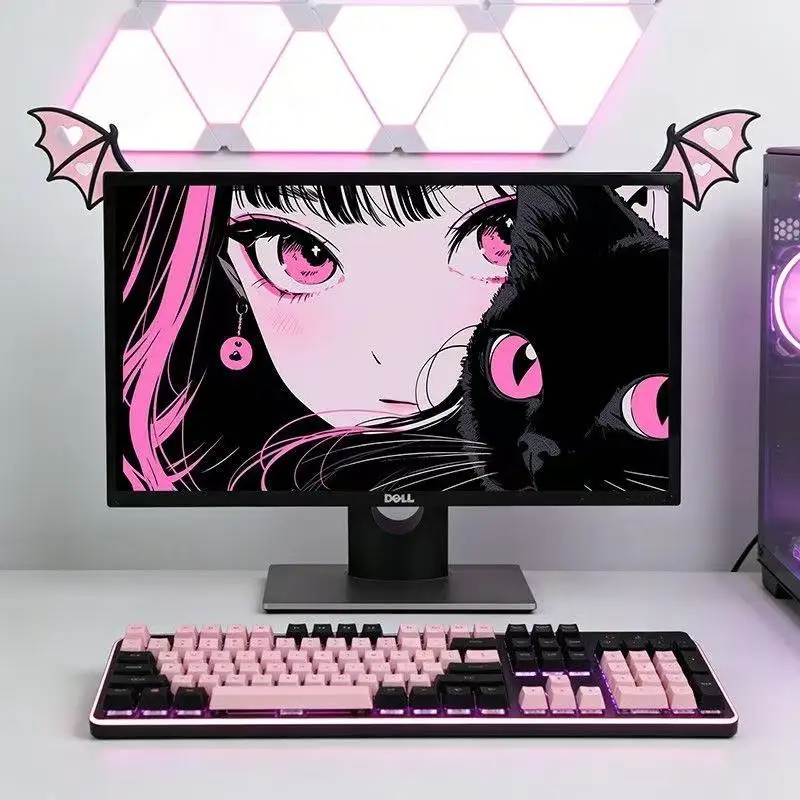 Little Devil Heart-shaped Wings Monitor Decoration Sweet and Cool Style Computer Desktop Atmosphere DIY Personalized Decoration