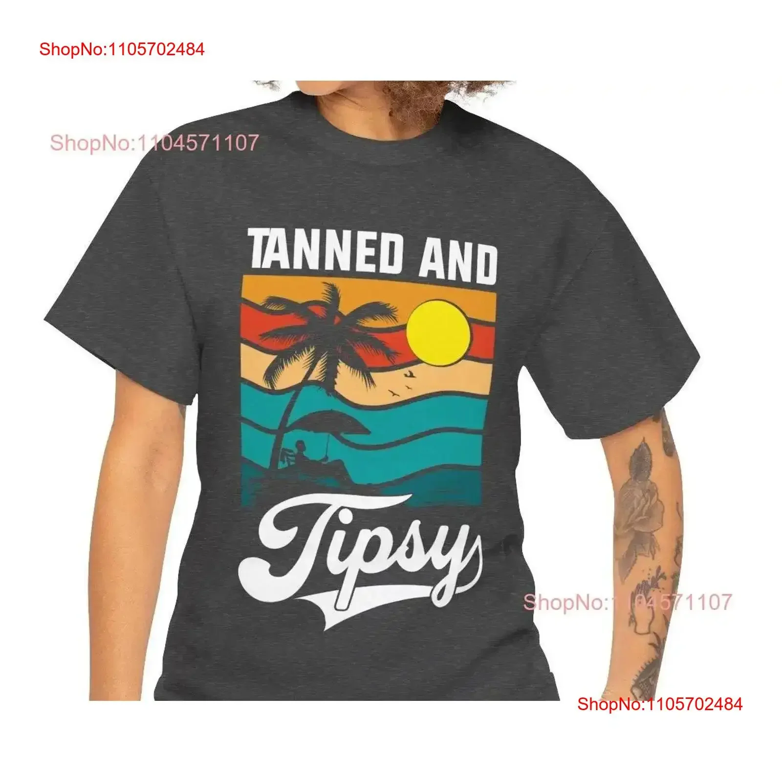Tanned and Tipsy T Shirt Retro Beach Party Design vintage Washed Stylish Casual Unisex Slightly Breathable designer clothes
