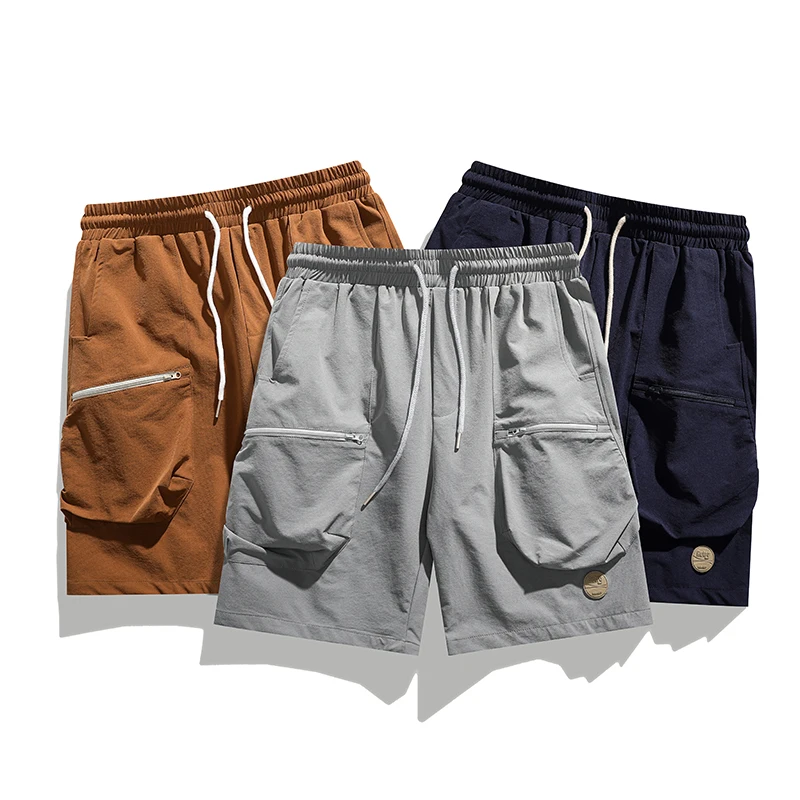 2025 Summer Casual Shorts Men's Trendy Brand Workwear Ice Oxygen Drop Sense Versatile High Street Pentagram Pants Men