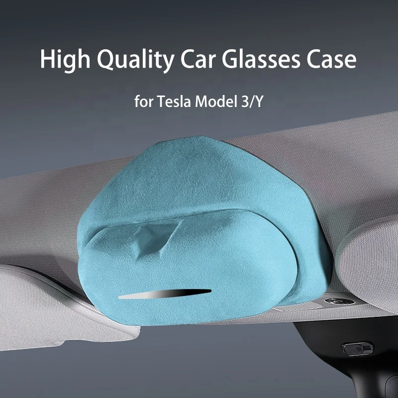 Car Glasses Holder Case Sunglasses Card Storage Box for Tesla Model 3 Y Auto Interior Modification Accessories Wholesale