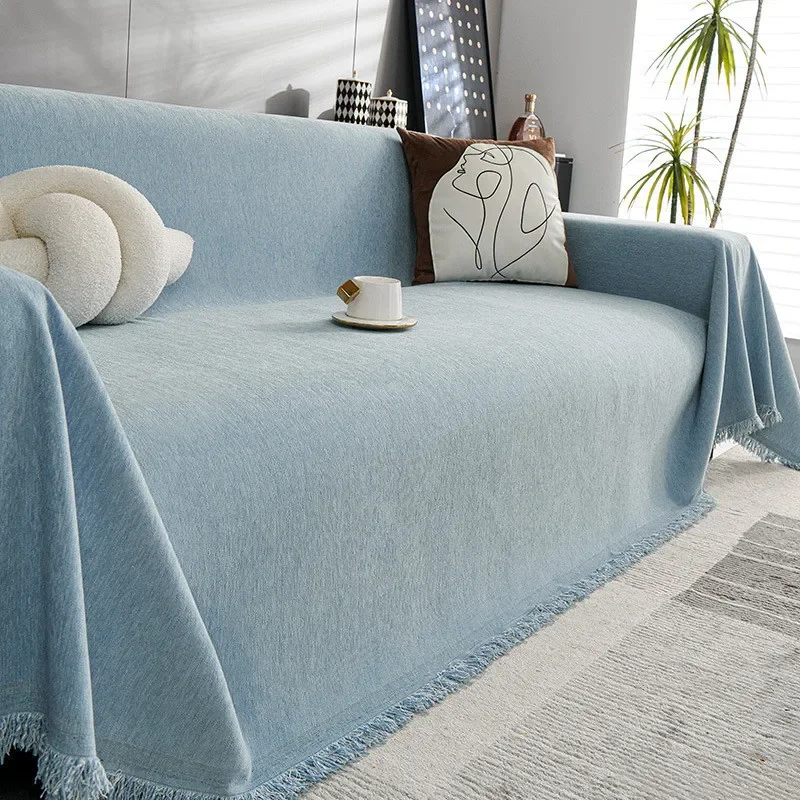 

1pcs Solid Color Sofa Cover Waterproof Chenille Non-Slip Seat Protector Armchair Cover for Home & Office