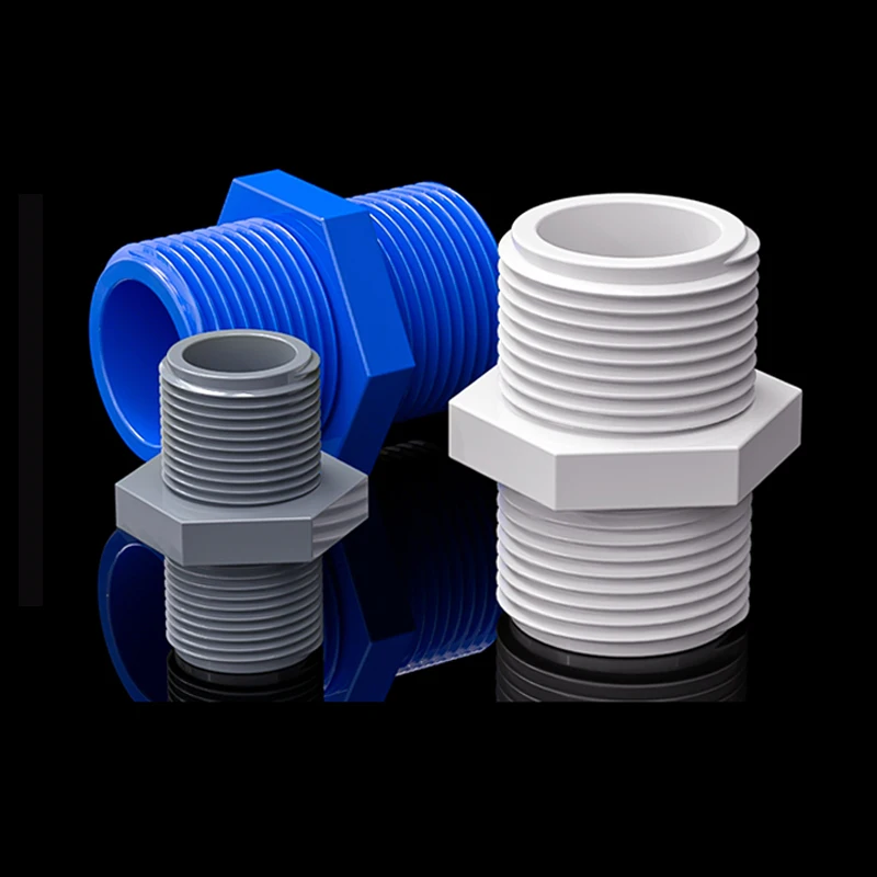 1/2/5pc PVC OutSide Male Thraed Straight Connector 20/25/32/40/50/63mm Water Pipe Adapter Aquarium Tank Tube Fittings