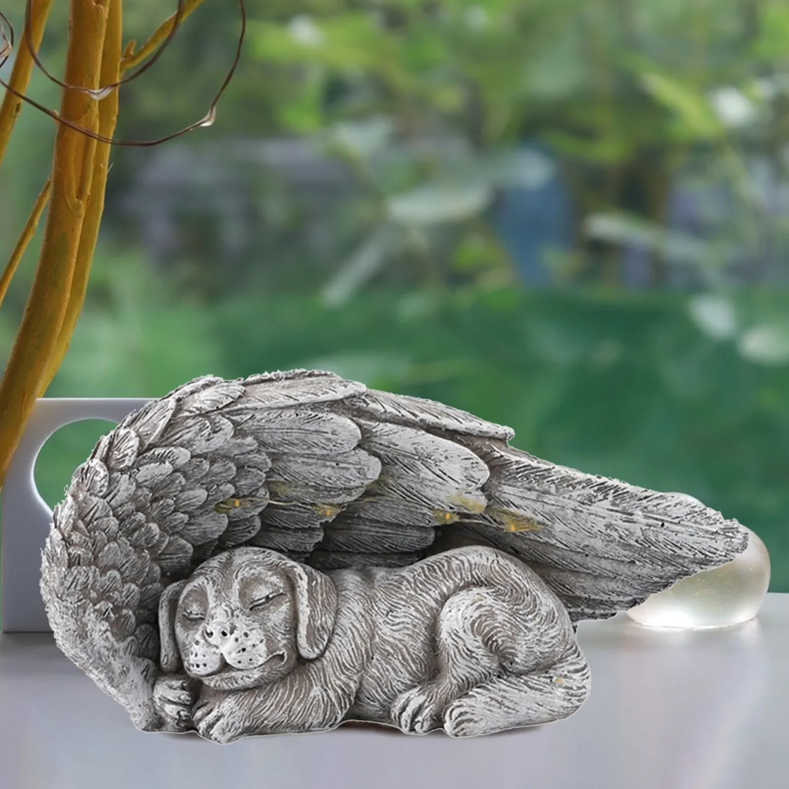 

Статуя Ангела из искусственной смолы, памятная скульптура для домашних животных, украшение для улицы, газон, сада, подарки, ангел для сна