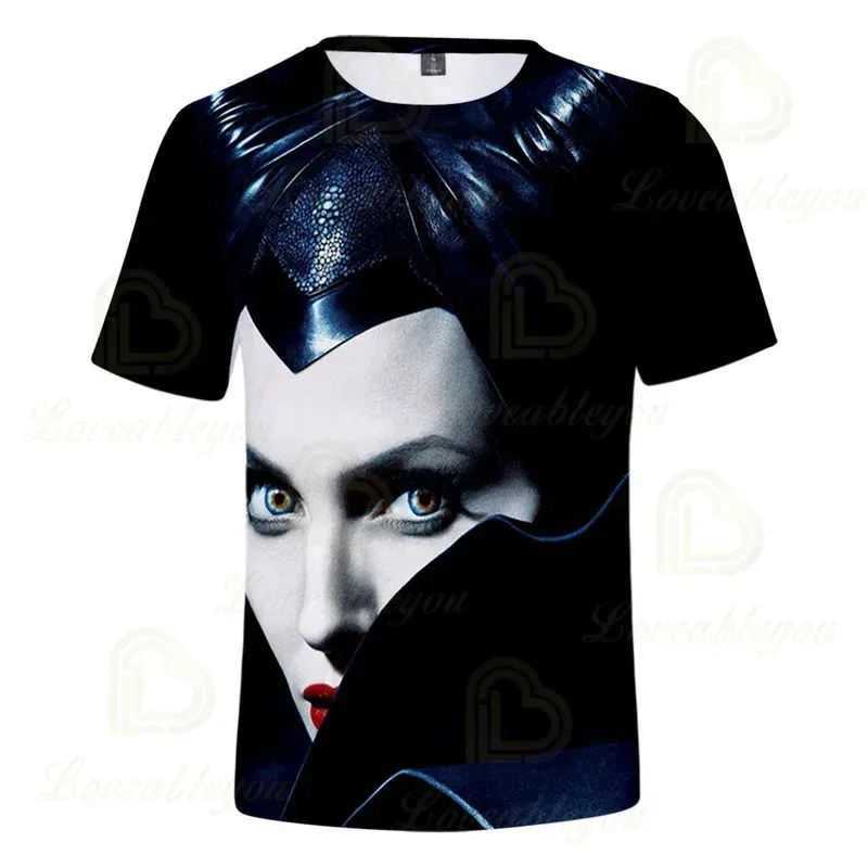 111 www Dis Movie Maleficent عشيقة الشر المطبوعة الأطفال تي شيرت الاطفال الصيف س الرقبة تيز الفتيان/الفتيات لينة القمم ملابس الطفل #5