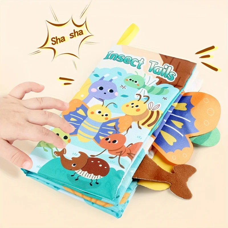 Libri sensoriali colorati per bambini - Libri rugosi in tessuto morbido al tatto con illustrazioni di animali - Giocattoli adatti ai viaggi