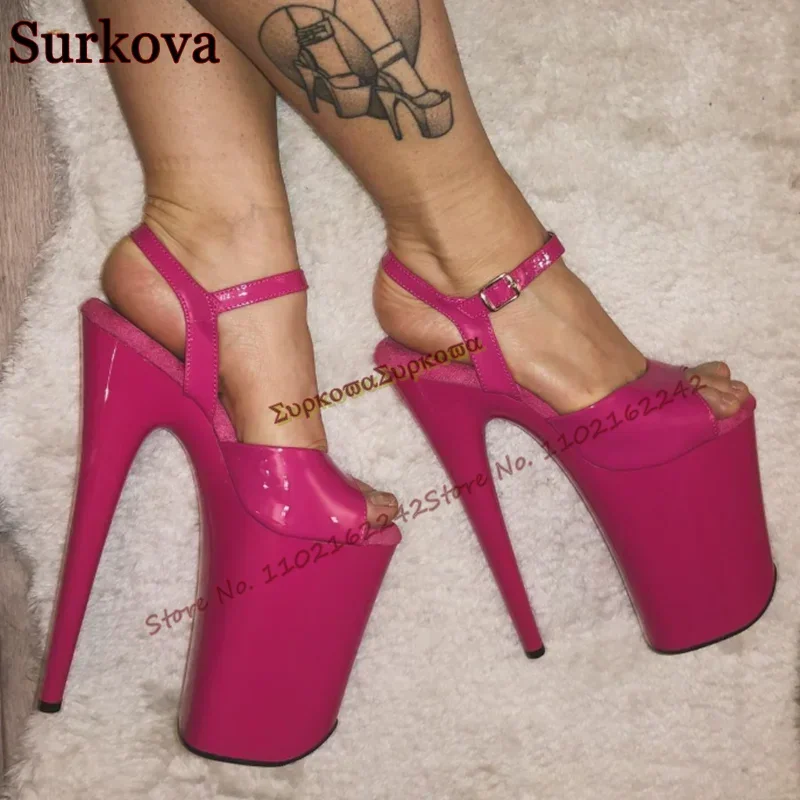 

23cm Nightclub Pole Dance Shoes Open Toe Waterproof Platform Stiletto Ultra-High Heel Sandals Sexy Catwalk Model T-Stage Sandals