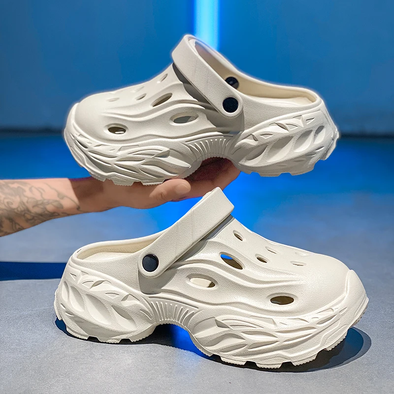 

Men's and Women's Summer Outer Wear Thick-Soled Non-Slip Anti-Odor Toe-Cap Sandals for Couples Casual Beach Slippers