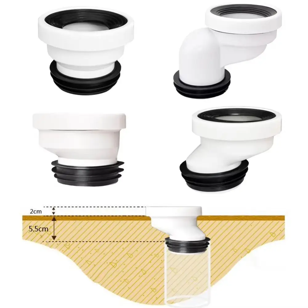 Multi-style Toilet Drain Pipe Adapter Smooth Drainage Pipe Fittings Eccentric Design Hand Tool Parts Toilet Displacement Tube