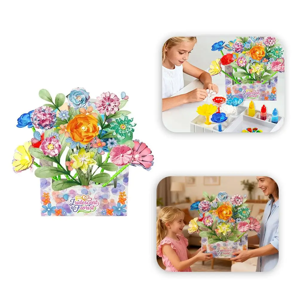 Magic Flower Art Kit For Girls – DIY Blooming Flower Craft Kit With Color Drop Science Experiment | Creative Art & Toy S4M9