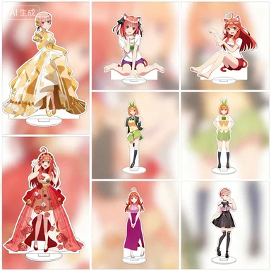 

15cm Popular Anime The Quintessential Quintuplets Surrounding Desktop ornament Acrylic Figure standing signs Small gifts friends