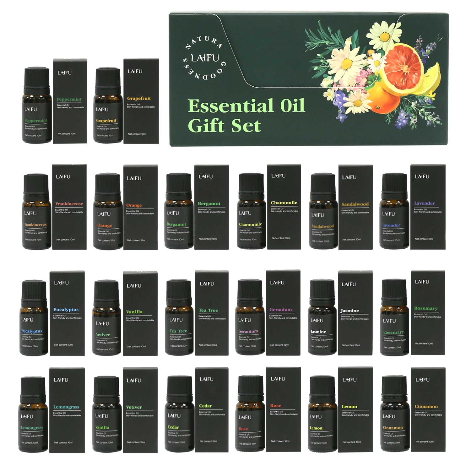 

Aromatherapy Essential Oil Set - 20x10ml Water-Soluble Scents for Diffusers, Humidifiers, Candles, Soap Making, Hotels, Restaura