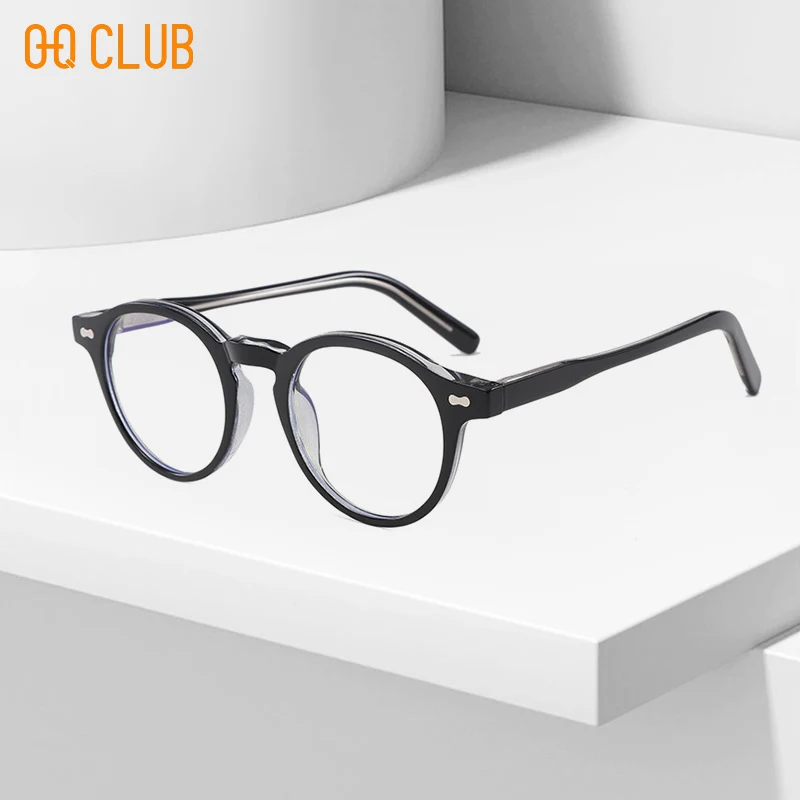 O-Q CLUB Round Men's Glasses for Reading Glass Retro Women Lens Eyeglass Frames Graduated Lenses to Read Lunettes Myopia Eyewear