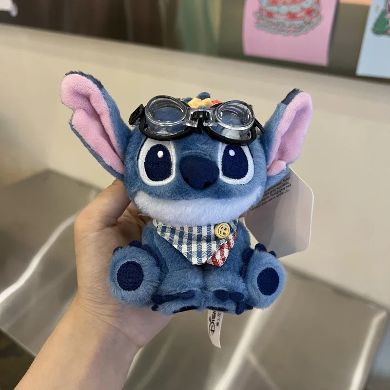 

Officially Licensed Stitch Keychain & Bag Hanger Soft And Cute Squatting Pose With Goggles Blue Scarf Lilo & Stitch