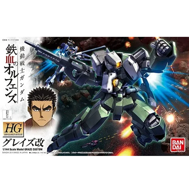 Bandai Original Gundam HG 1/144 Graze Custom IBO Model Kit EB-06/tc Anime Figure Action Figure Collection Model Christmas Gifts