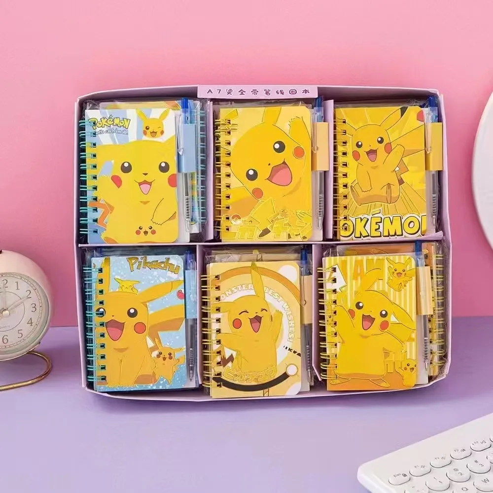 

1/3/6PCS for Pikachu Notebook with Pen Set, Cute Diary Journal for School Girls Kids, Stationery Gift Box School Supplies