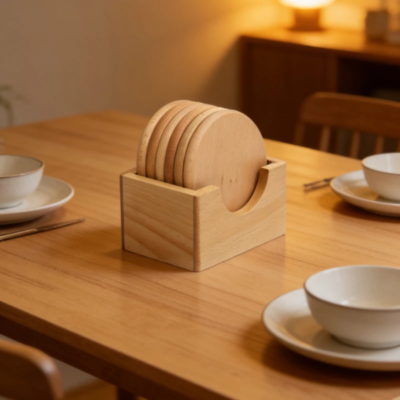 

Набор подставок из японского ореха, 6 шт./лот, из массива дерева, термоизоляционные, круглые и квадратные, для чая и кофе, декор для стола