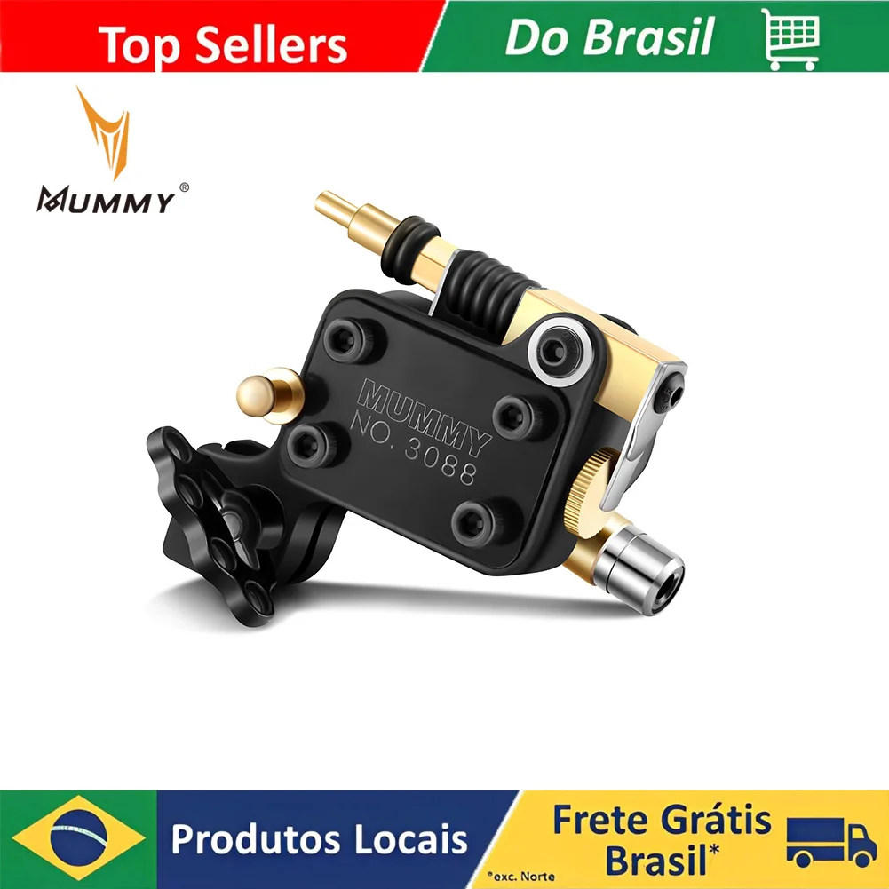 Máquina rotativa da tatuagem da múmia motor feito sob encomenda rca conexão arma de tatuagem 12000rpm velocidade para o forro e shader