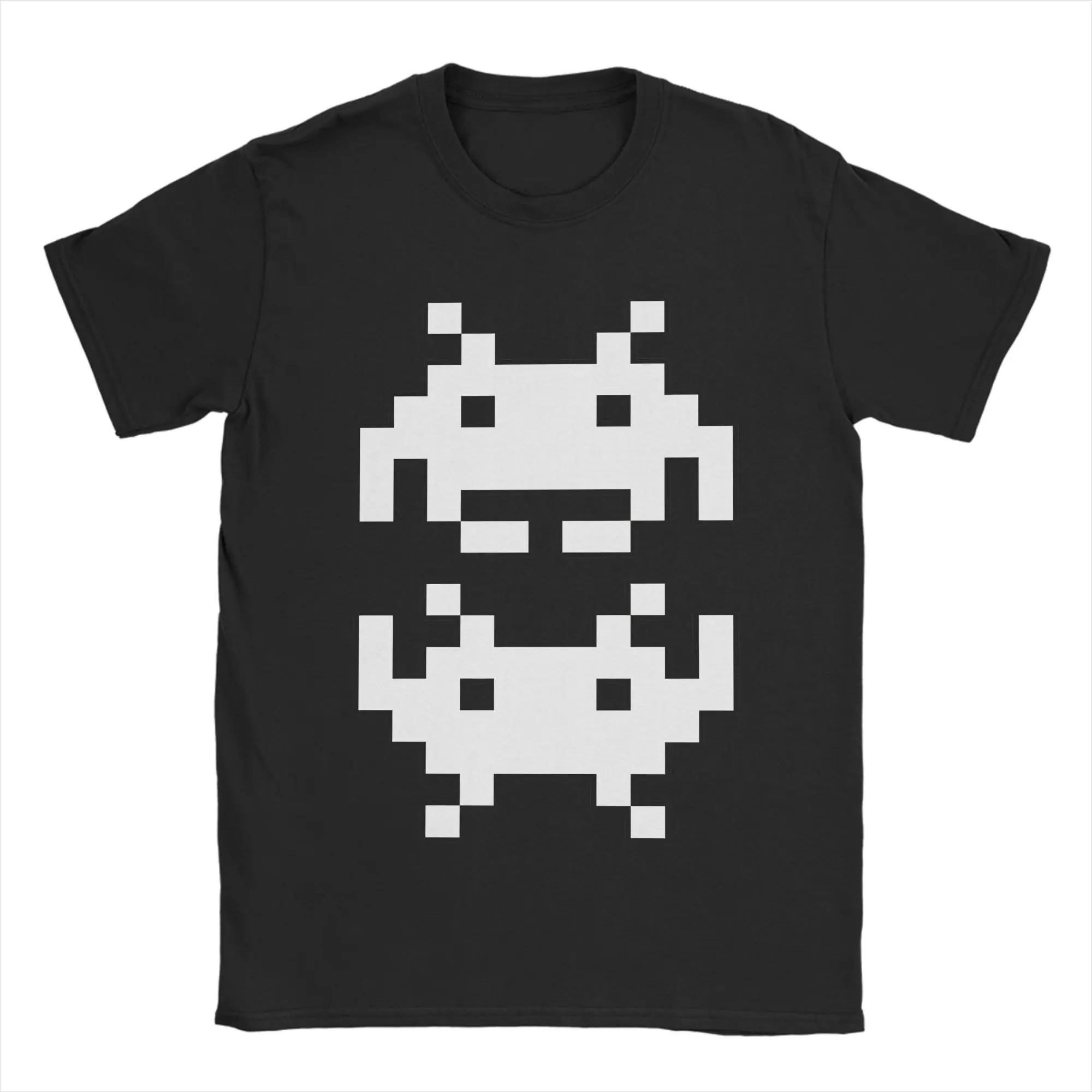 Space Invaders T Shirt 100% Cotton Vintage T-Shirt Crew Neck Retro Gamer Pixel Art Tee Shirt Short Sleeve Clothing Adult