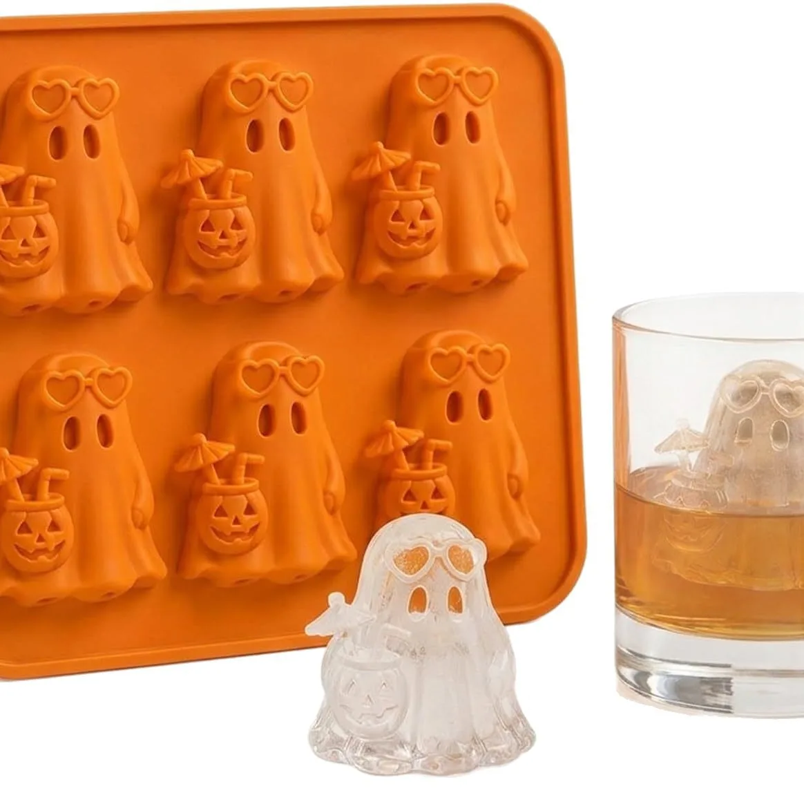 Ghost Silicone Ice Cube Tray Portable Halloween Party DIY Drink Chocolate Making Mold Gift