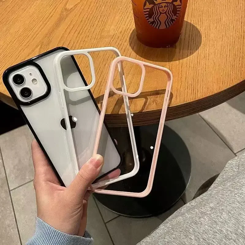 Candy Soft Silicone Phone Case For iPhone 16 15 14 Pro Max 13 12 Mini 11 XS X XR 7 8 Plus SE2 Transparent Shockproof Back Cover
