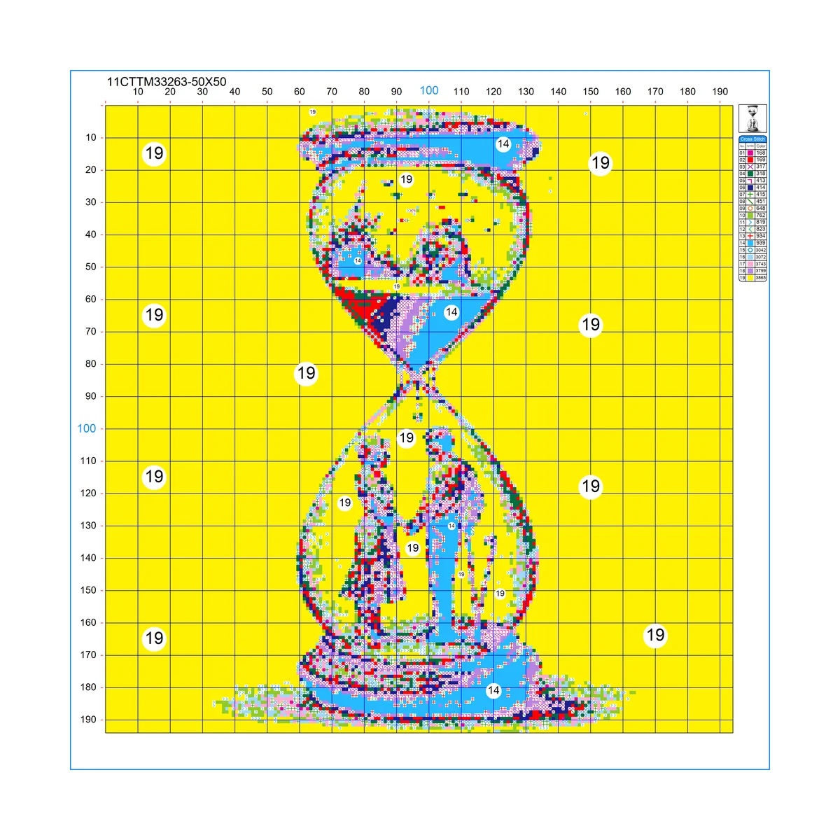 1 Stück 50x50 cm/19,69 Zoll, 11CT/14CT Kreuzstich-Set, DIY-Valentinstagsgeschenk, Stickerei-Set für Feste, Tiermotiv – Detail 2