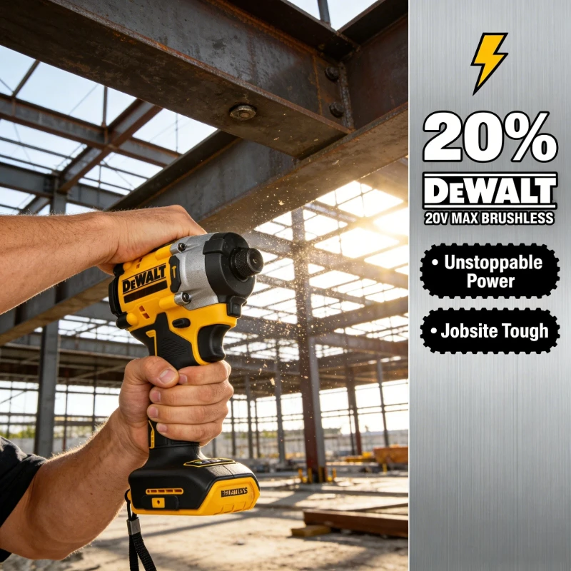 DeWalt DCF860Brushless Electric Screwdriver Impact Drill, Adjustable Speed Lithium Battery Power Tool for Woodworking & Home DIY