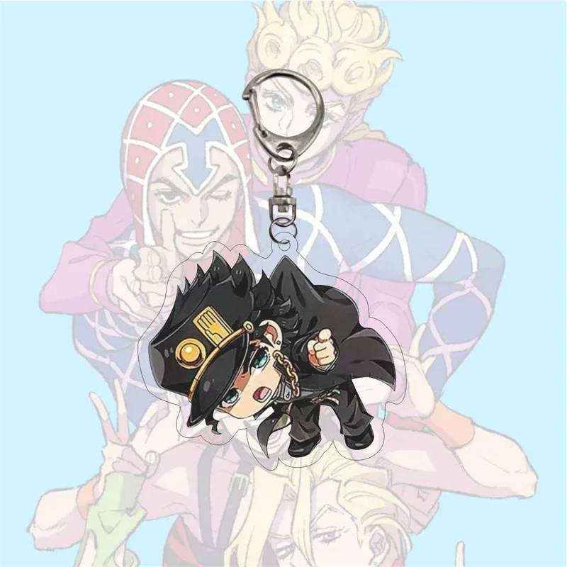 Anime JoJos Bizarre Adventure Keychain Figure Cosplay Pendant Metal Key Chain Car Keyring Bag Jewelry Gift For Fans Accessories