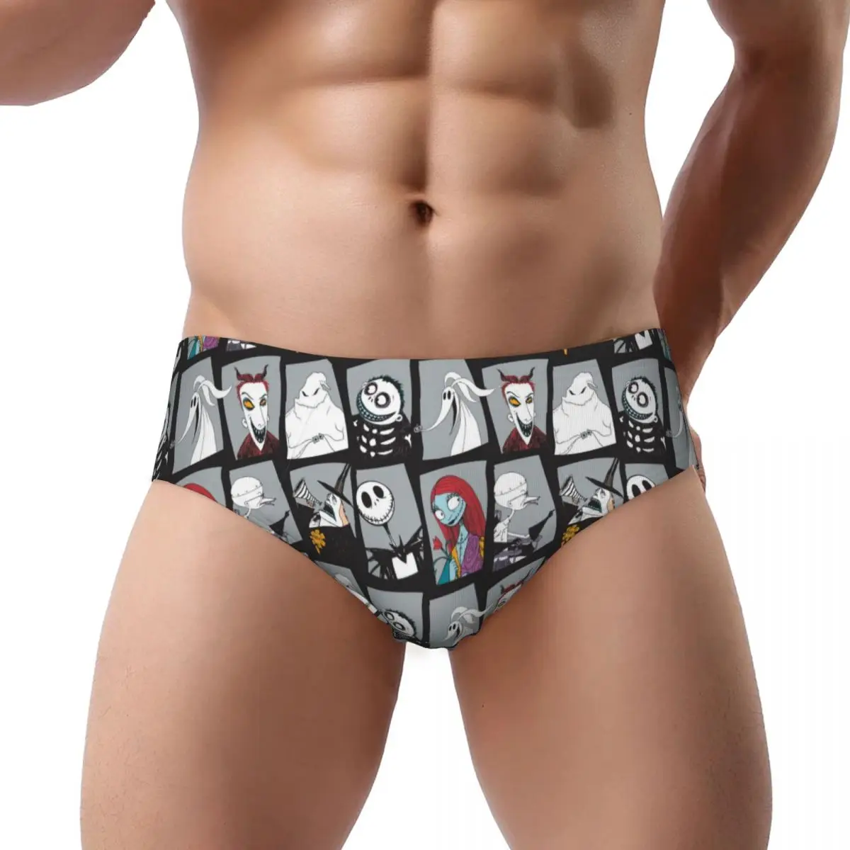 

Custom Jack SkellingtOn Halloween Wallpaper Briefs Underwear Men Comfortable Stretch Underpants