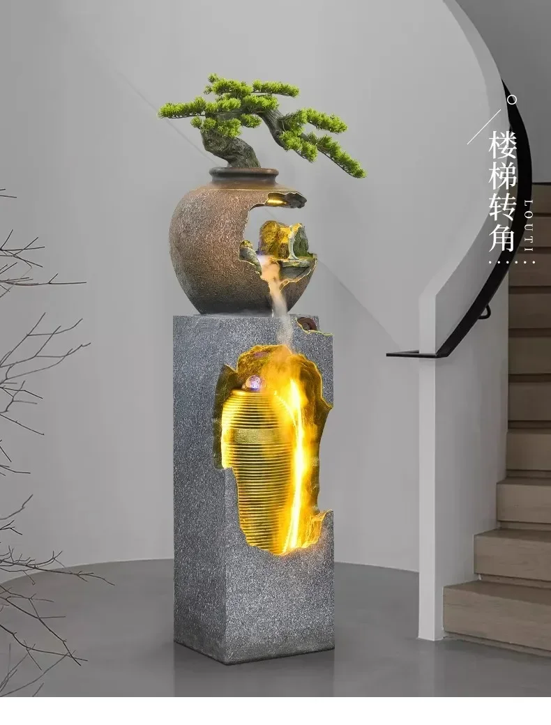 Chinese rockery opening circulation flow screen water curtain wall opening gift lucky living room ornament