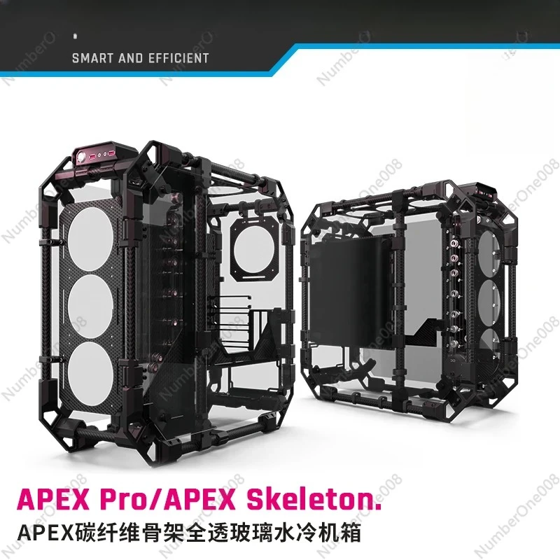 

For Alphacool APEX Skeleton Carbon Frame Water Cooled Chassis, Desktop Glass Full Side Penetrating Host