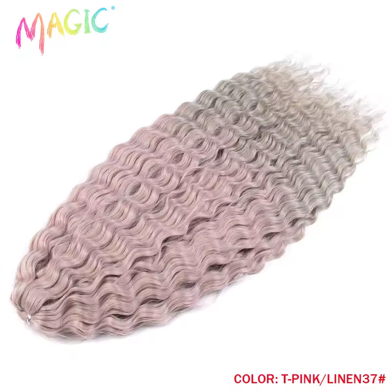 Magic Ariel Curl Hair Water Wave Twist Crochet Hair Synthetic Braid Hair Ombre Blonde 22 Inch Deep Wave Braiding Hair Extension - Image 49