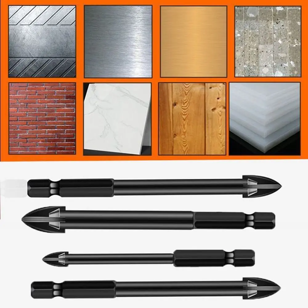 Nouveau 3/4/5/6/8/10/12mm croix hexagonale carrelage noir multifonctionnel trou ouvreur Triangle foret verre céramique béton