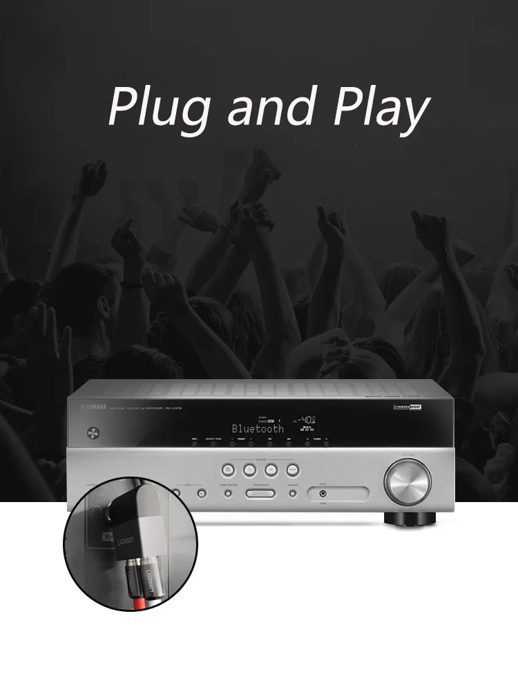 Adaptador de audio UGREEN Convertidor de audio estéreo macho a 2RCA hembra de 6,35 mm a convertidor AV de 6,35 mm