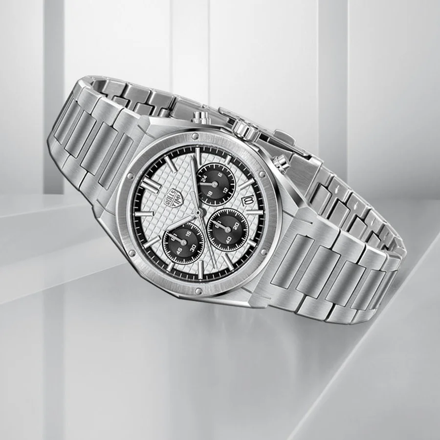 

2026Новые роскошные японские кварцевые мужские часы RollsTimi Movt, сапфировые водонепроницаемые автоматические хронографы с датой, полностью стальные светящиеся мужские часы