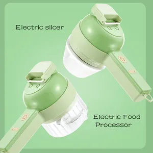4In1 Electric Vegetable Cutter Set Handheld Wireless Electric Black Blash 6 Main Meat Cutting Sales - №4