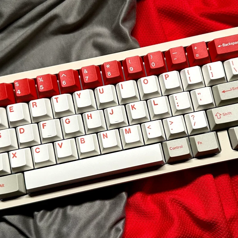 GMK juego de teclas con tema de alerta roja, tapa de teclado personalizada, PBT, ruso, coreano, perfil de cereza, tapa de tecla de juego para teclado mecánico, 179 teclas