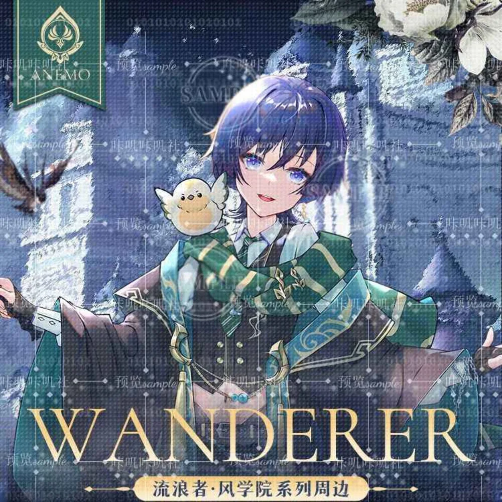 

Anime Genshin Impact Wanderer Balladeer Cute Acrylic Stand Figure Display Model Cosplay Game Badge Laser Ticket Desktop Decor