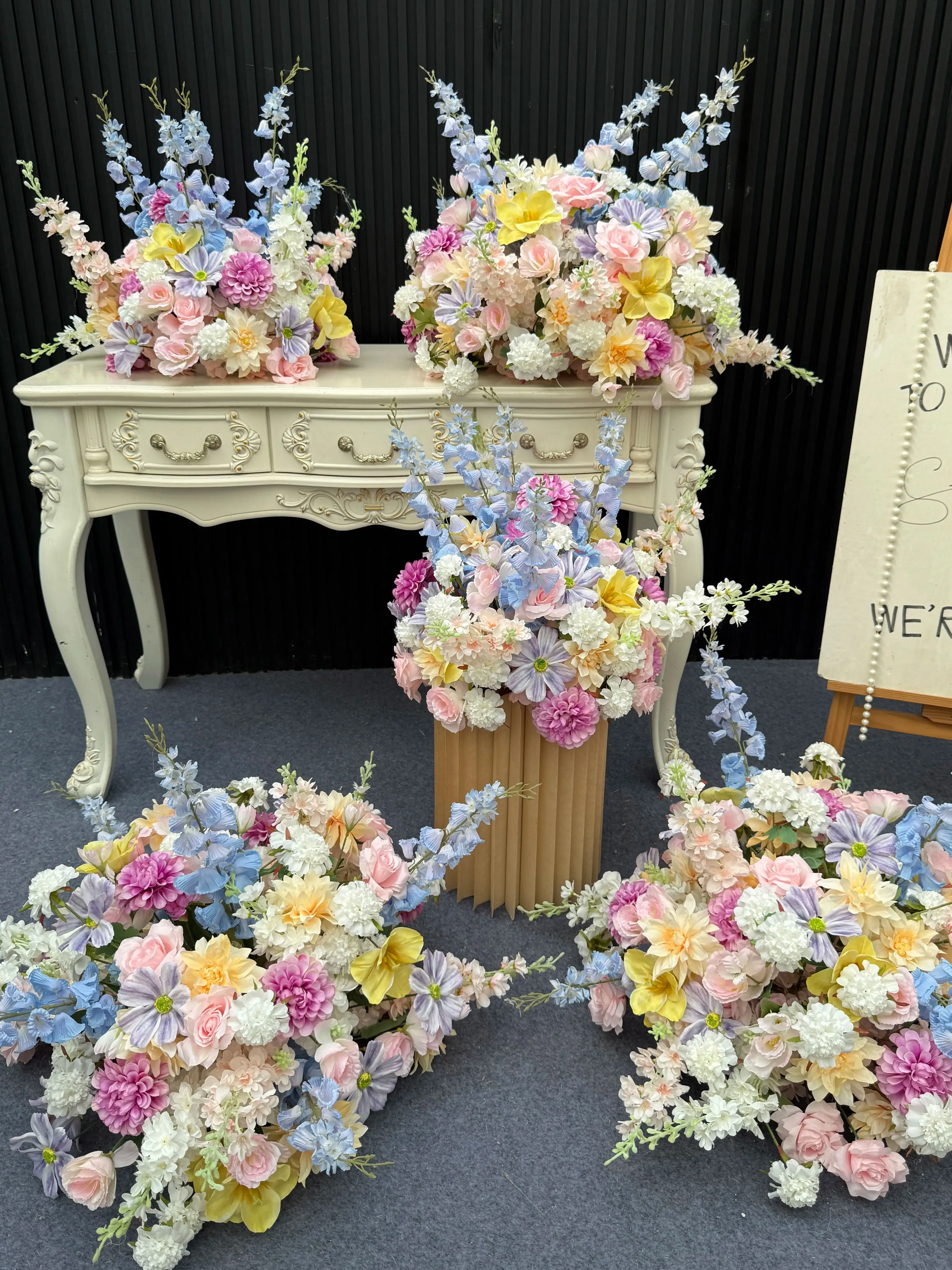 Aangepaste kunstbloem bal bruiloft decoratie tafel middelpunt huwelijk boeket weg lood zijden bloemen bal display rekwisieten - afbeelding 2