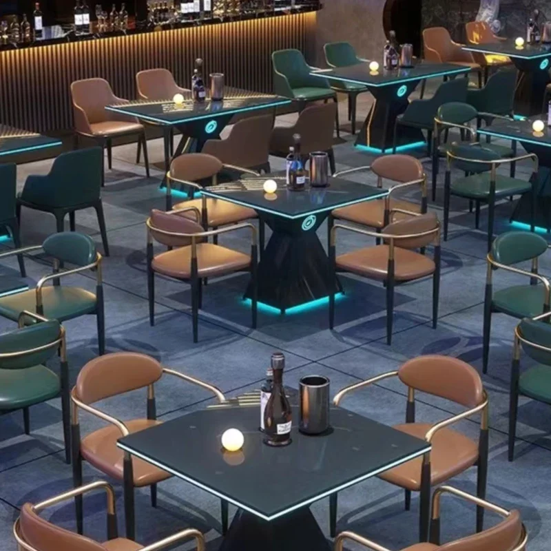 Customized Bar Tables and Chairs, Clear Bar, KTV, Sand Glow Tea Table, Table and Chair Combination, Music Dining Bar, Western Re